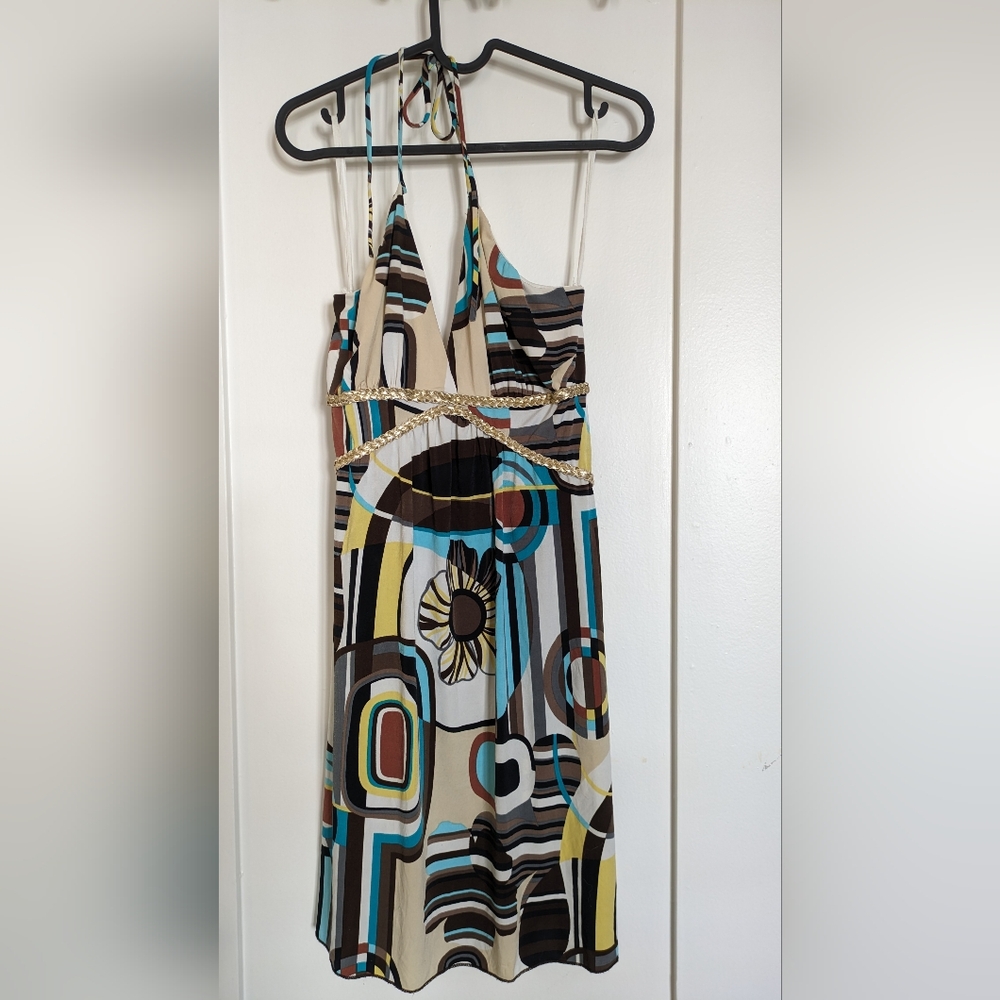 Charlotte Russe, small, multicolor dress with Gold waistband